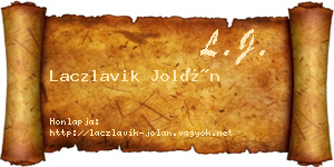 Laczlavik Jolán névjegykártya